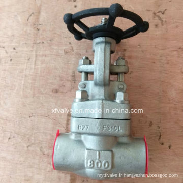 API602 a forgé la valve de porte NPT d&#39;extrémité de fil d&#39;acier inoxydable F316L